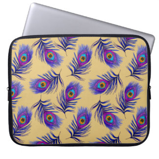 Decorative seamless pattern with beautiful peacock laptop sleeve