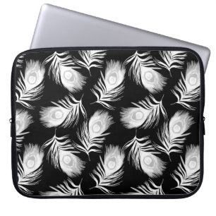 Decorative seamless pattern with beautiful peacock laptop sleeve