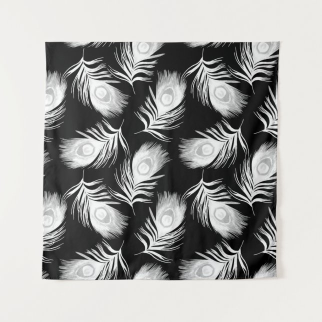 Decorative seamless pattern with beautiful peacock tapestry (Front)