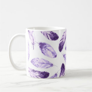 Decorative seamless pattern with feathers. Waterco Coffee Mug