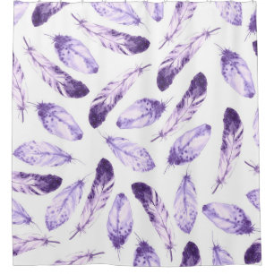 Decorative seamless pattern with feathers. Waterco Shower Curtain