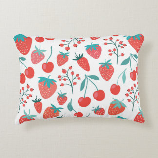 Decorative seamless pattern with fruits, strawberr decorative cushion