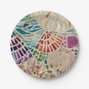 Decorative Seashells Paper Plate