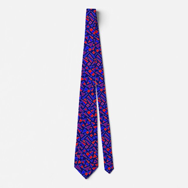 Decorative Shapes - Diagonal Pattern - Deep Navy Tie (Front)