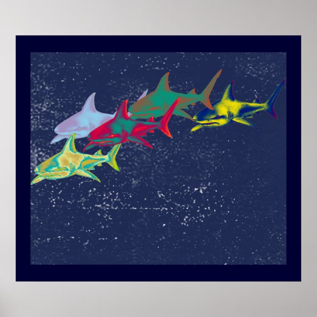 decorative sharks for walls poster (Front)