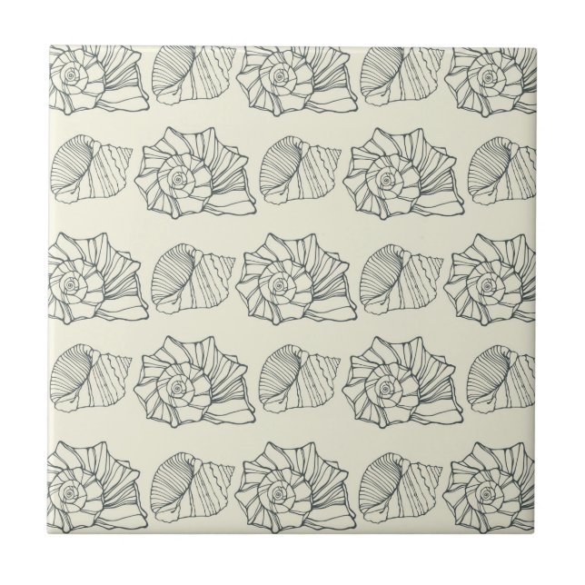 Decorative Shells Pattern Ceramic Tile (Front)