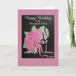 DECORATIVE SHOE, BIRTHDAY CARD FOR SISTER