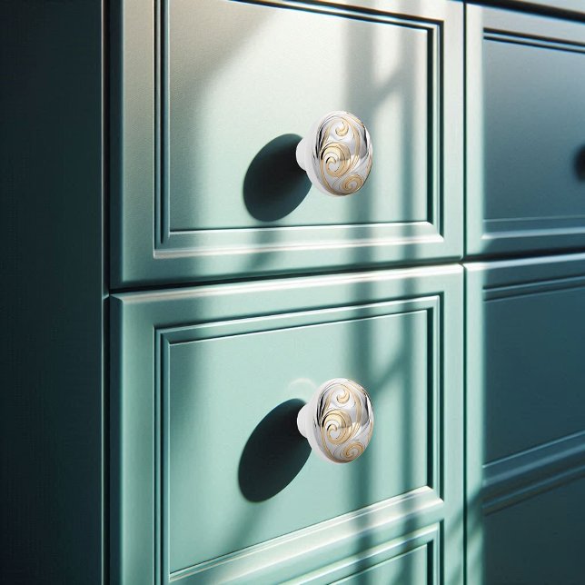 Decorative Silver and Gold Metallic Shiny Orb Ceramic Knob (Creator Uploaded)