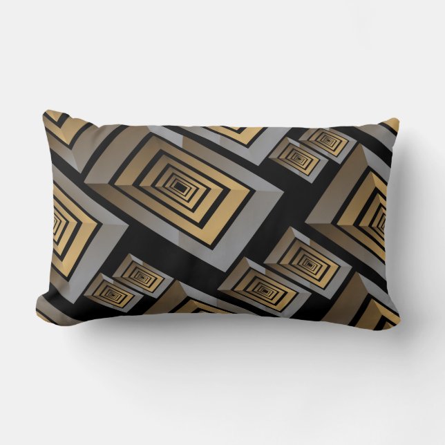 Decorative Silver Maze Design Pillow (Front)