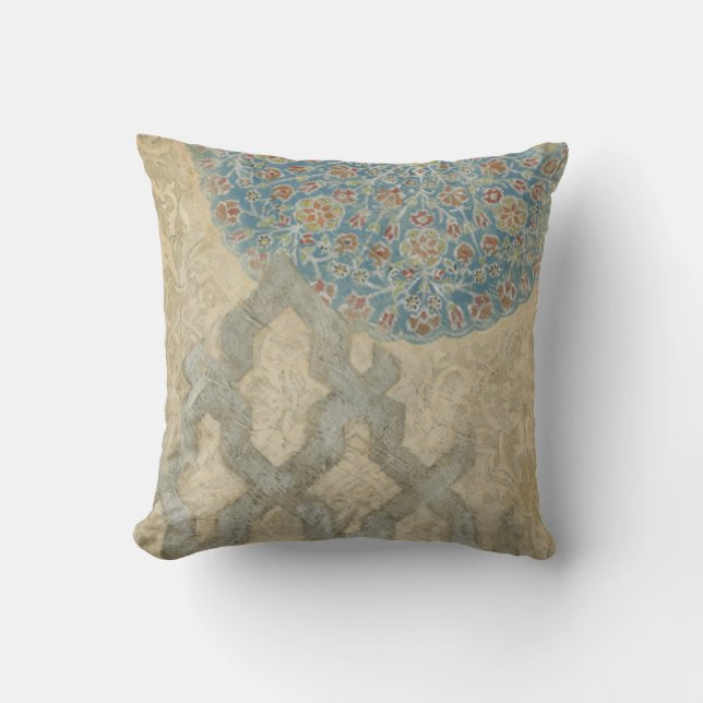 Decorative Silver Tapestry Floral Arrangement Cushion (Front)