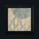 Decorative Silver Tapestry Floral Arrangement Gift Box<br><div class="desc">A decorative silver tapestry showcases a circular floral arrangement. This print would make a wonderful gift for people who love tapestries or tapestry-style art!</div>
