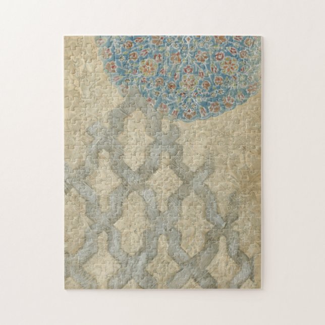 Decorative Silver Tapestry Floral Arrangement Jigsaw Puzzle (Vertical)