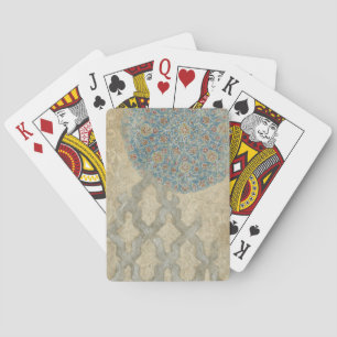 Decorative Silver Tapestry Floral Arrangement Playing Cards