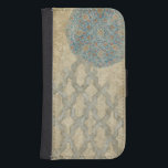 Decorative Silver Tapestry Floral Arrangement Samsung S4 Wallet Case<br><div class="desc">A decorative silver tapestry showcases a circular floral arrangement. This print would make a wonderful gift for people who love tapestries or tapestry-style art!</div>