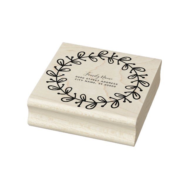 Decorative Simple Return Address Rubber Stamp (Stamp)