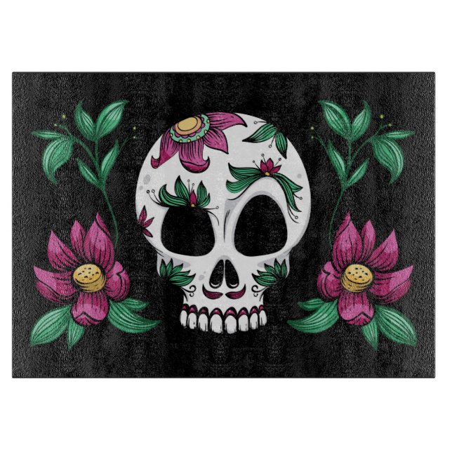 Decorative Skull Cutting Board (Front)