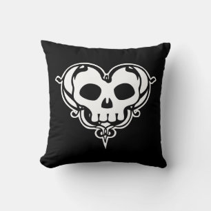 Decorative Skull Heart Cushion