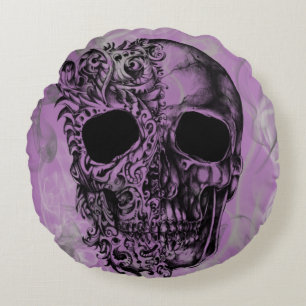 decorative skull round cushion