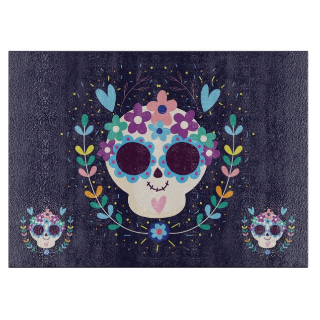 Decorative Skulls Cutting Board (Front)