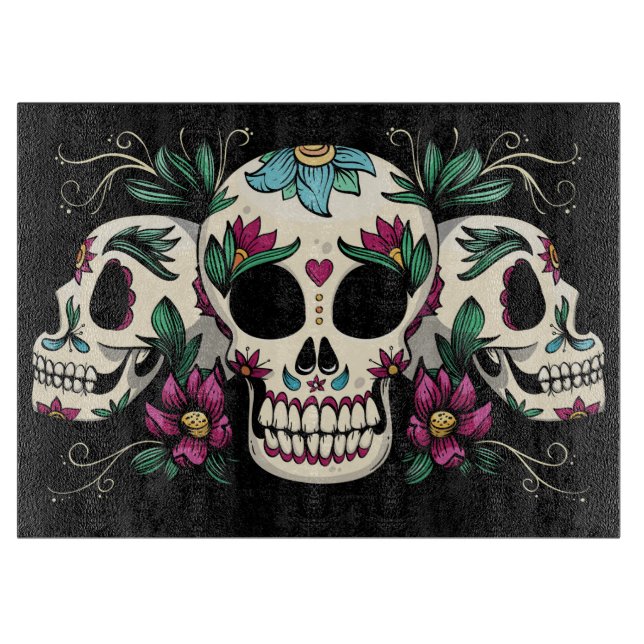 Decorative Skulls Cutting Board (Front)