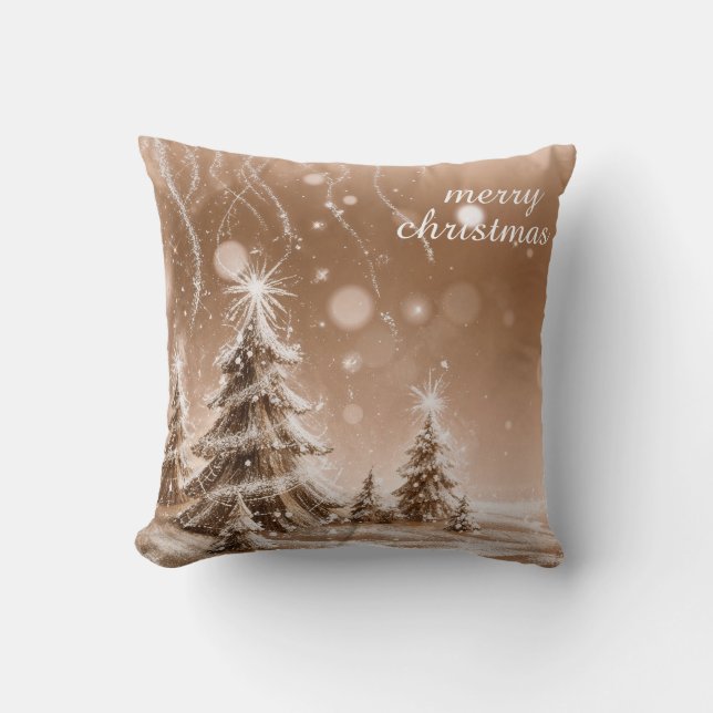 Decorative Snow Blue & White Ball Happy Holidays Cushion (Front)
