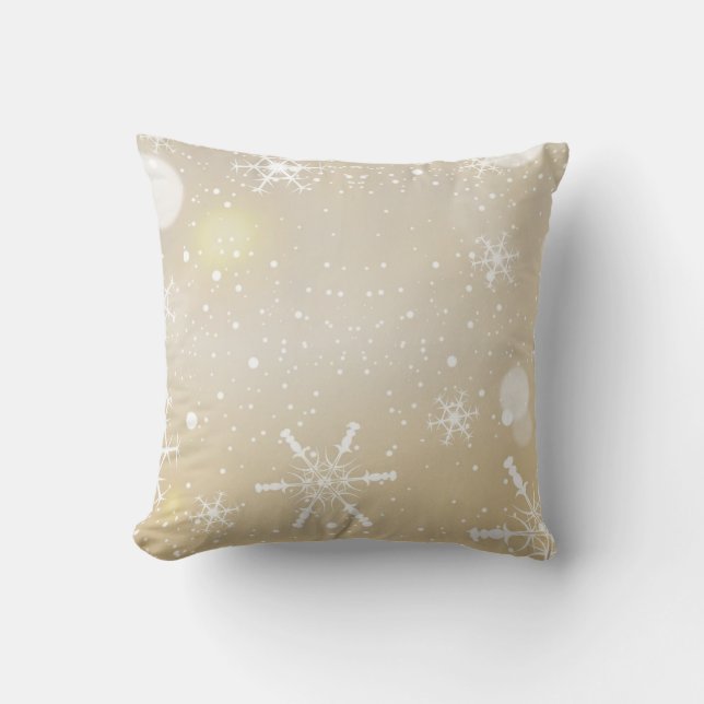 Decorative Snow Blue & White Ball Merry Christmas  Cushion (Front)