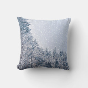 Decorative Snow Blue & White Ball Merry Christmas Cushion