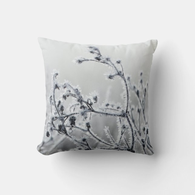 Decorative Snow Blue & White Ball Merry Christmas  Cushion (Front)