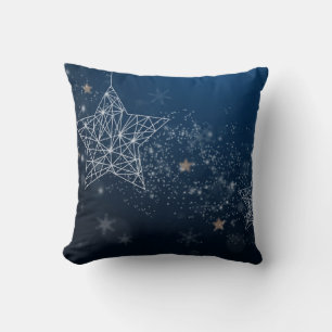 Decorative Snow Blue & White Ball Merry Christmas Cushion