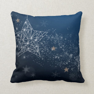 Decorative Snow Blue & White Ball Merry Christmas  Cushion