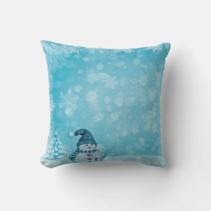 Decorative Snow Blue & White Ball Merry Christmas Cushion