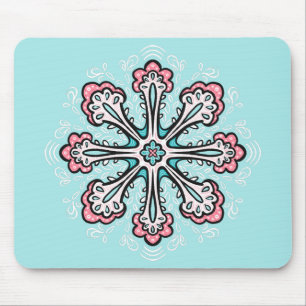 Decorative Snowflake Fun Abstract Winter Mouse Pad
