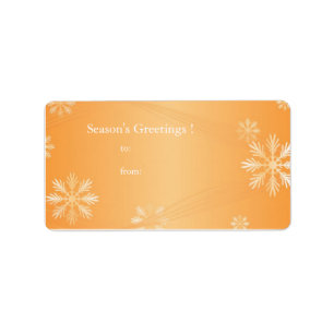 Decorative snowflakes yellow holiday gift tags