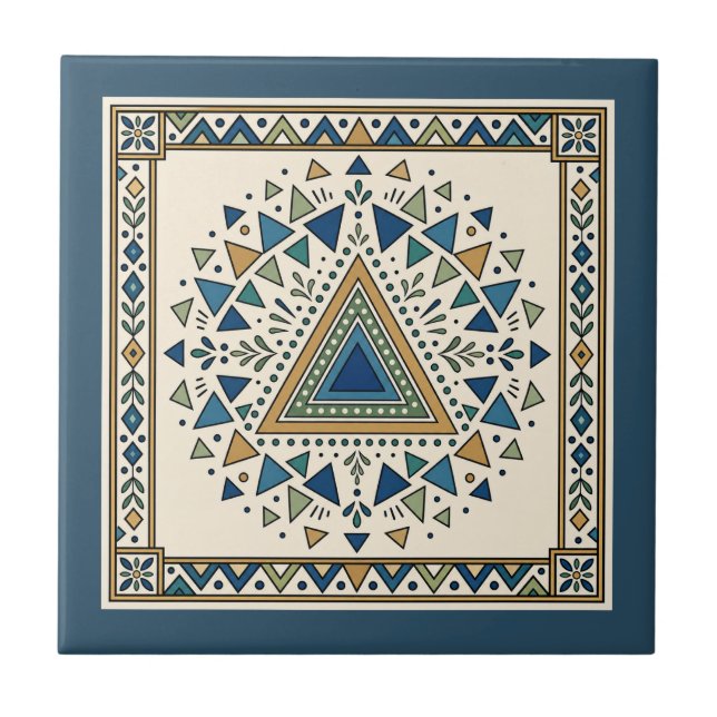 Decorative Southwest Pattern Ceramic Tile (Front)