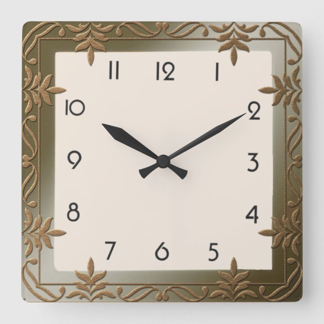 Decorative Square Wall Clock (Front)