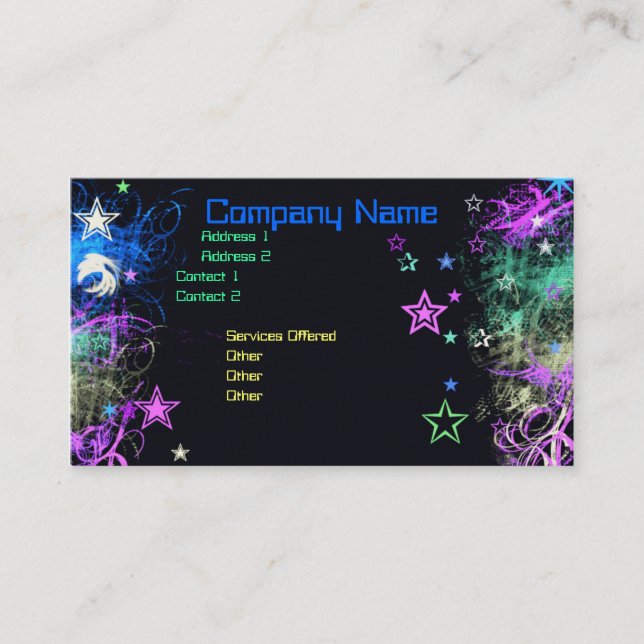 Decorative Star business card (Front)
