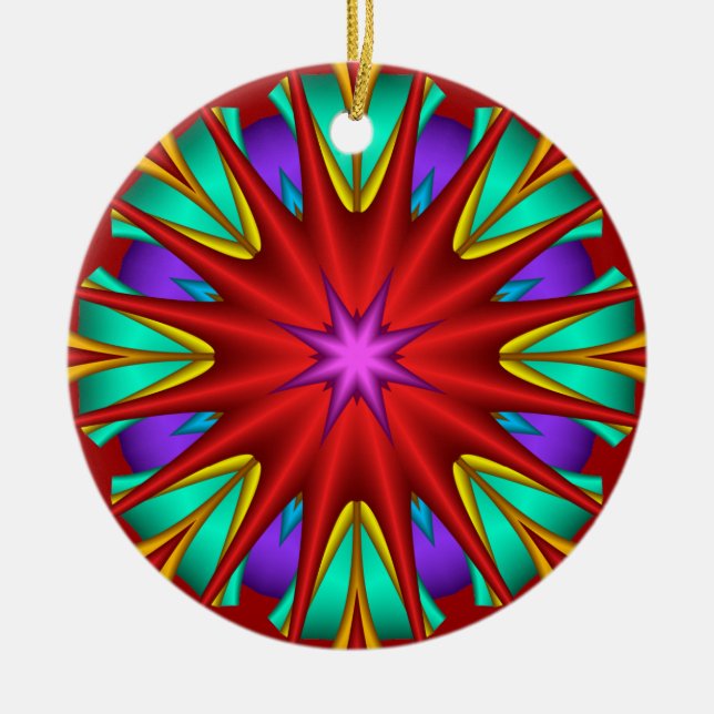 Decorative starry fractal Christmas ornament (Front)