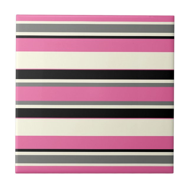  Decorative Striped Ceramic Tile (Front)