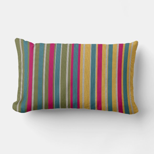  Decorative striped Lumbar Cushion (Front)