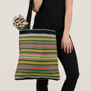 Decorative Striped Tote Bag
