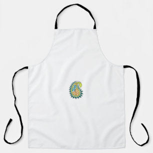 Decorative Style, Dark Blue Green, Wattle Apron