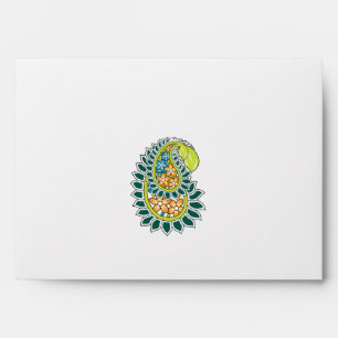 Decorative Style, Dark Blue Green, Wattle Envelope