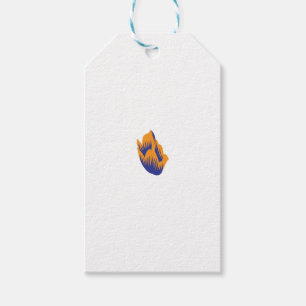 Decorative Style, Dark Blue Green, Wattle Gift Tags