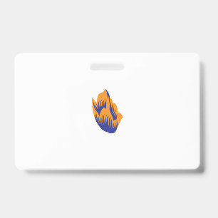 Decorative Style, Dark Blue Green, Wattle ID Badge