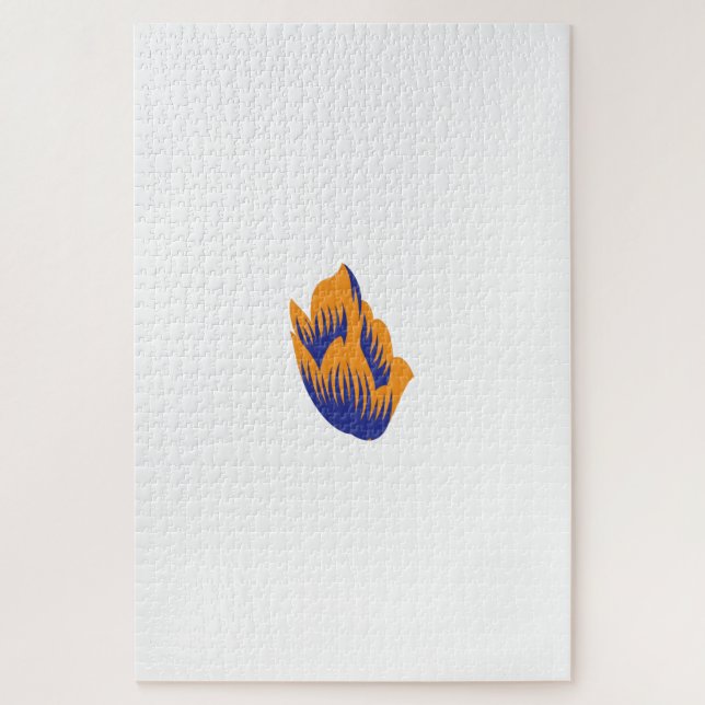 Decorative Style, Dark Blue Green, Wattle Jigsaw Puzzle (Vertical)