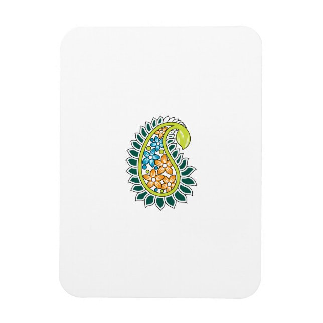 Decorative Style, Dark Blue Green, Wattle Magnet (Vertical)