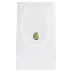 Decorative Style, Dark Blue Green, Wattle Small Gift Bag