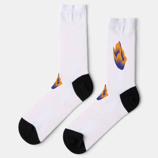 Decorative Style, Dark Blue Green, Wattle Socks (Left)