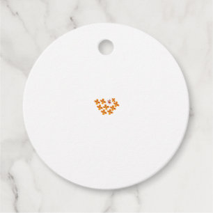 Decorative Style, Dull Orange, Cornell Red Favour Tags