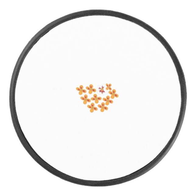 Decorative Style, Dull Orange, Cornell Red Hockey Puck (Front)